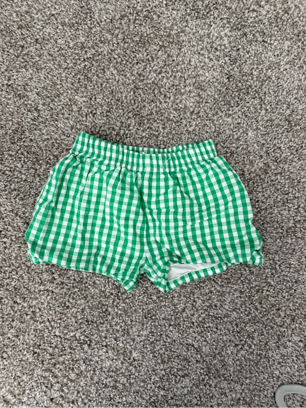 Cecil & Lou Green Gingham Elastic-Waist Shorts Boy or Girl Shorts